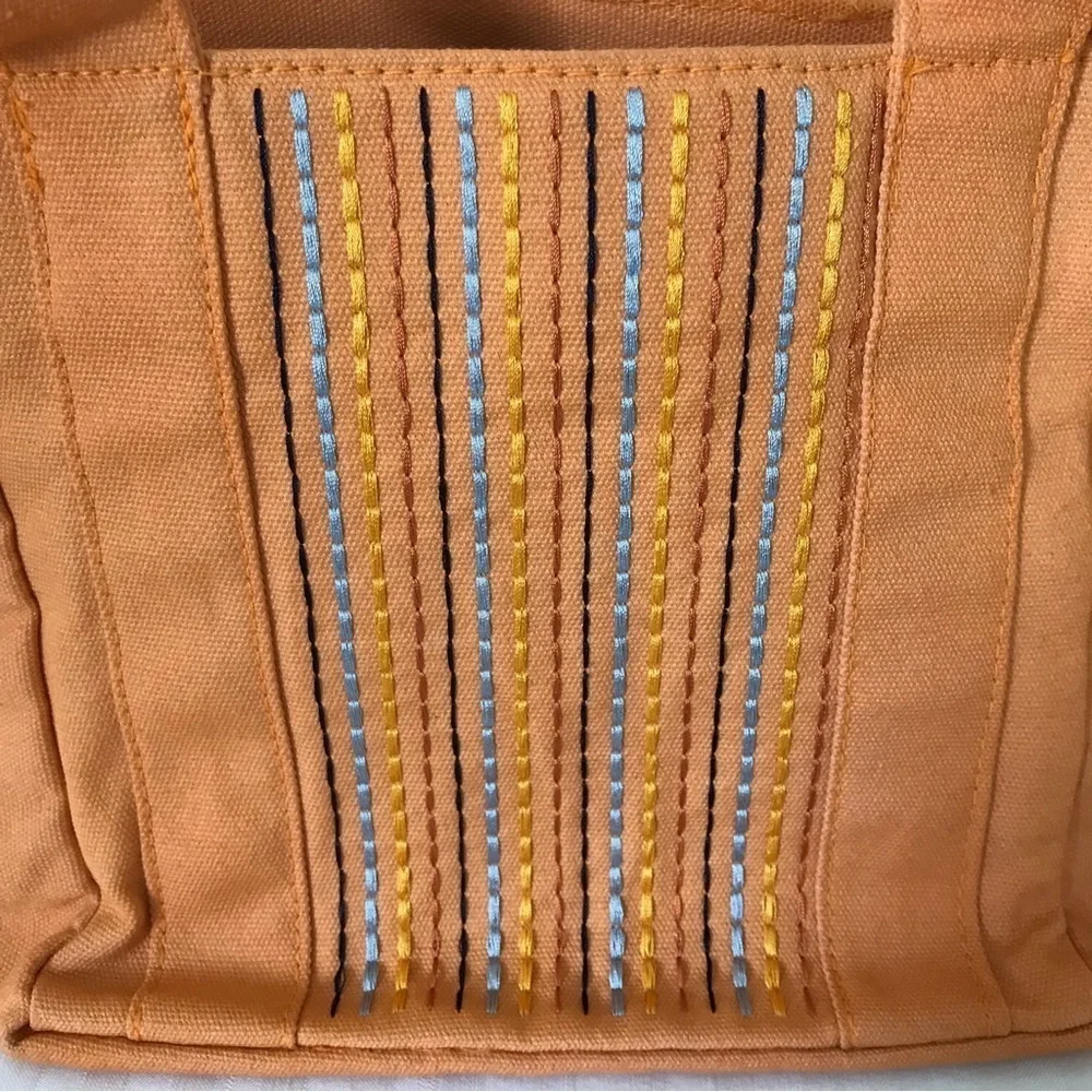 L’OCCITANE Striped Canvas Makeup Travel Tote Bag Embroidered Lined 15x9x7 - Picture 16 of 17